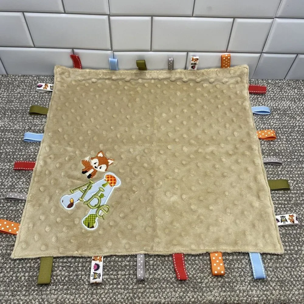 Taggie Blanket Lovey Woodland Animals‎ Fox ABC Baby Teething Blanket Textured
